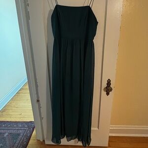 Chic Strapless Teal Evening Dress